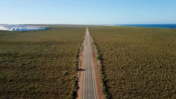 Aerial View Straight Australian Road Sky — Stock Photo, Image