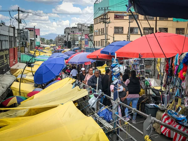 Gatustånd Agglomererade Gatorna Mexico City — Stockfoto