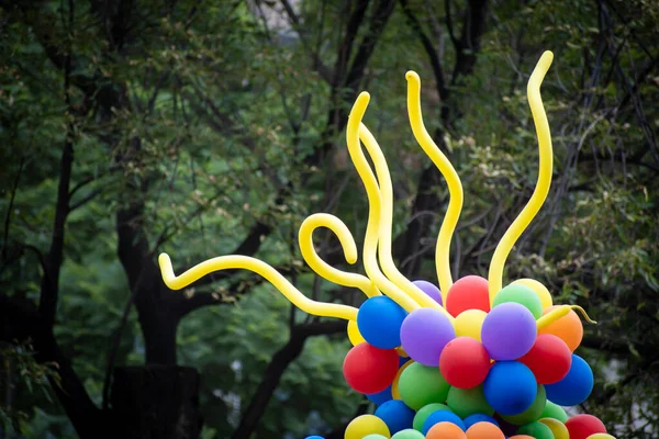 Balões Infláveis Festa Aniversário Fundo — Fotografia de Stock