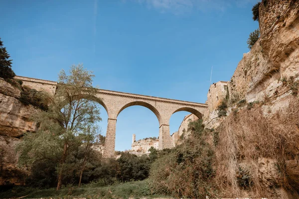 stock image Historic stone bridge viaduct at Minerve, France