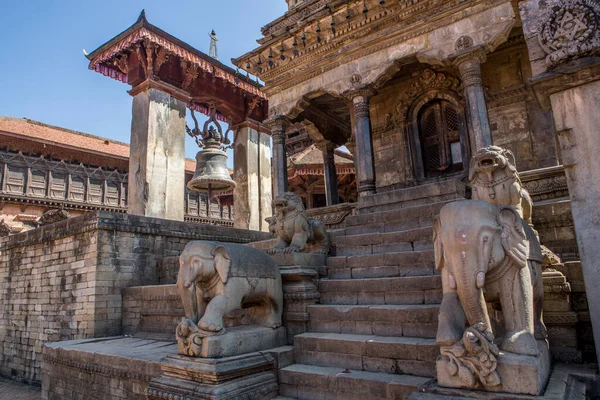 Древние Здания Бхактапуре Известном Историческом Месте Недалеко Катманду — стоковое фото