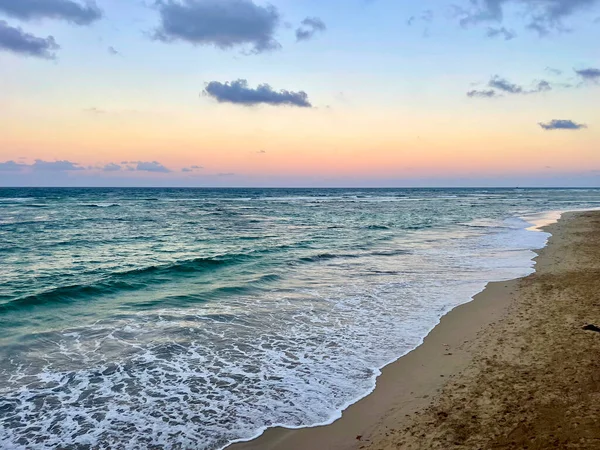 Carribean Beach Waves Sunset — Stock Photo, Image