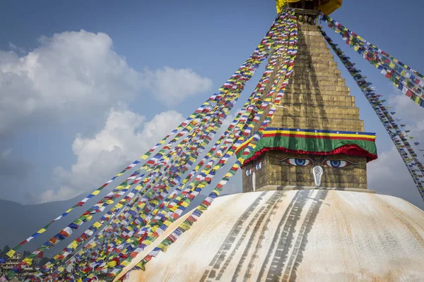 Boudhanath Stupa 尼泊尔加德满都的一个标志性佛寺 — 图库照片