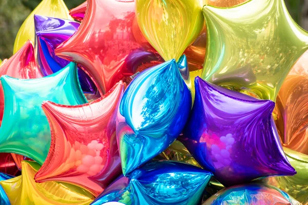 Balões Estrela Metal Coloridos Durante Desfile Orgulho México — Fotografia de Stock