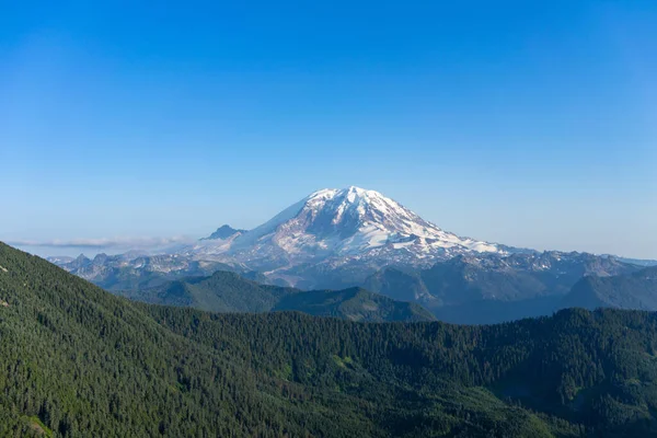 Lodowce Mount Rainier Waszyngtonie Słoneczny Sierpniowy Dzień 2019 Roku — Zdjęcie stockowe