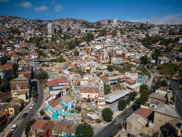Valparaso Şili Deki Geleneksel Renkli Şehir Binalarına Güzel Manzara — Stok fotoğraf