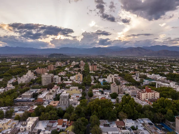 Beautiful Aerial View City Buildings Green Public Streets Mendoza Argentina — Stock Photo, Image
