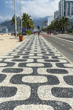 Rio de Janeiro, Brezilya 'daki Ipanema Sahili' nin güzel güneşli manzarası