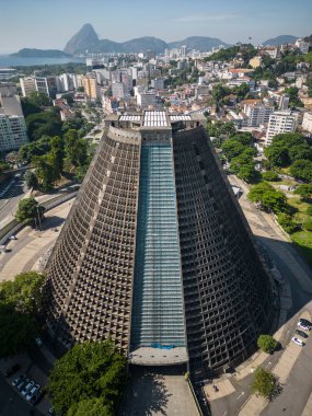Brezilya 'nın Rio de Janeiro kentindeki modern mimari katedralinin güzel manzarası