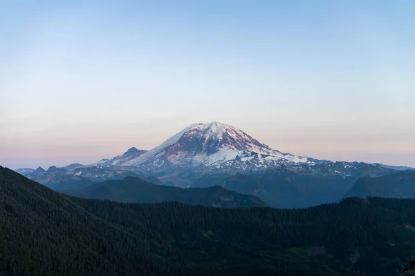 Puesta Sol Parque Nacional Rainier Washington — Foto de Stock