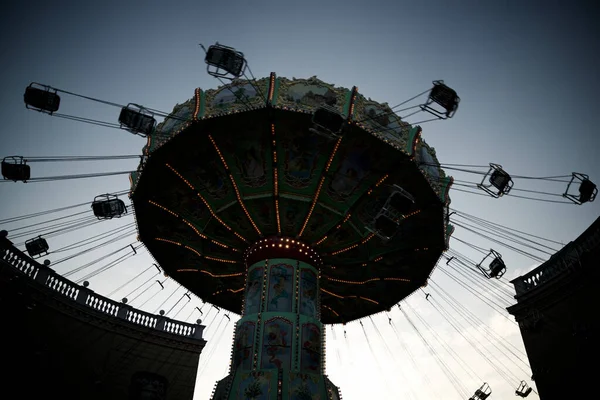 Wien Österrike Juni 2019 Karusellspinning Vid Nöjesparken Prater — Stockfoto