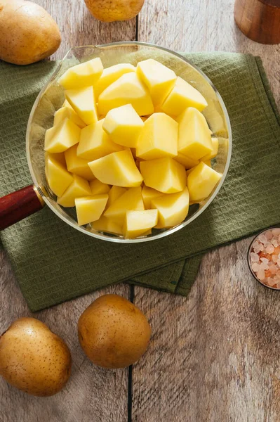 Ingredientes Para Fazer Purê Batatas — Fotografia de Stock