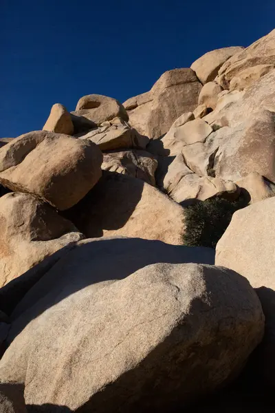 Engin Joshua Tree gökyüzünün altındaki taş kuleler.