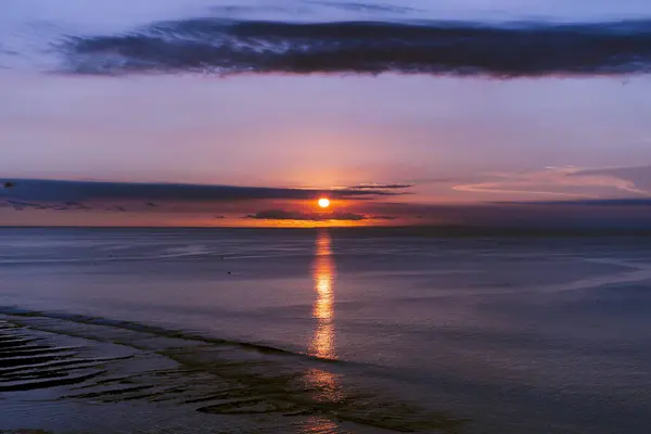Zachód Słońca Wybrzeżu Oceanu Indyjskiego Zdjęcia Stockowe bez tantiem