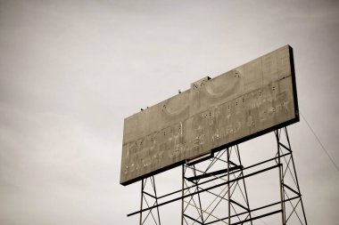 Abandoned billboard former neon sign trace of glasses clipart