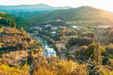 Caceres, Extremadura, İspanya 'daki Mısır Köyü manzarası