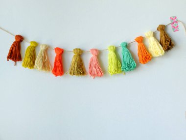 Colorful Thread Tassel Streamer for Party Decor clipart