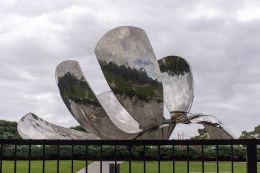 Floralis Genrica flower metal sculpture in Recoleta, Buenos Aires  clipart