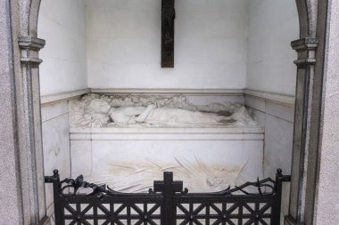 Buenos Aires, Arjantin 'deki Recoleta Mezarlığı' ndaki anıt heykel.
