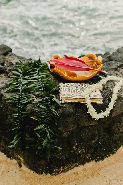 stock image Hawaiian Wedding Ceremony Sacred Items for Tropical Wedding