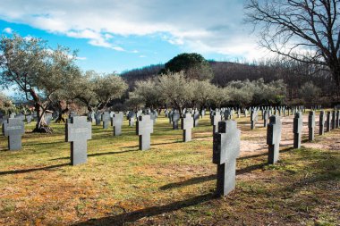 February 22, 2015, Cuacos de Yuste, Spain. German military cemetery clipart