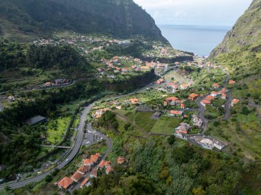 Sao Vicente kasabası havadan görünüyor.