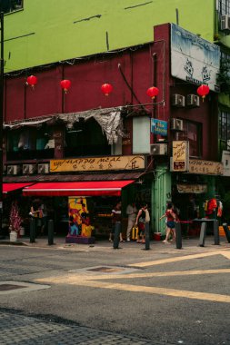 Kuala Lumpur sokakları, Çin Mahallesi, Asya atmosferi.