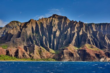 Okyanus manzaralı Na Pali Sahili - Kauai Hawaii