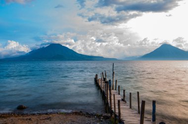 Long exposure in the Atitlan lake in Guatemala clipart