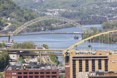 Pittsburgh 'daki Monongahela nehri üzerindeki köprüler.