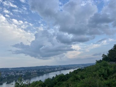 Scenic view of Ohio River from Eden Park overlook in Cincinnati clipart