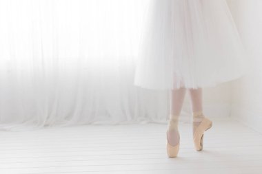 Balerinler dans ediyor. Beyaz etek içinde dans ediyorlar.