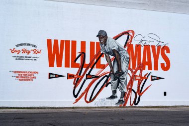 Mural honoring Willie Mays in Birmingham. clipart