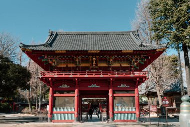 Tokyo Tapınağı 'ndaki canlı Kırmızı Torii Kapısı