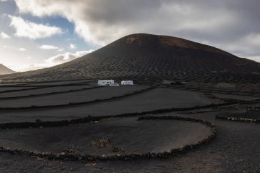 Lanzarote, Lanzarote, Canar 'ın göbeğindeki La Geria şarap bölgesi.