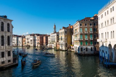 Büyük Kanal (Canal Grande) gün batımında. Venedik, İtalya