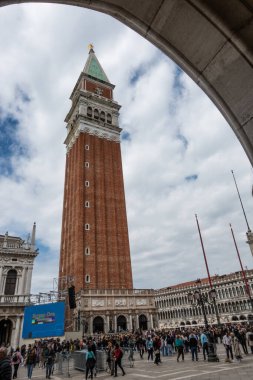 Campanile adlı St Mark's meydanından, Venedik, İtalya