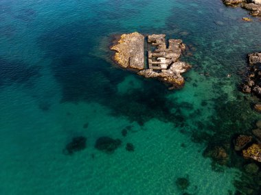 Monopoli 'nin Güzelliğini Keşfeden Yukarıdan, Apulia, İtalya