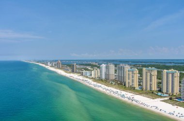 Perdido Key 'deki sahilin havadan görüntüsü.
