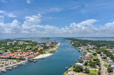 Perdido Key 'deki sahilin havadan görüntüsü.