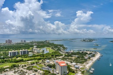 Perdido Key 'deki sahilin havadan görüntüsü.