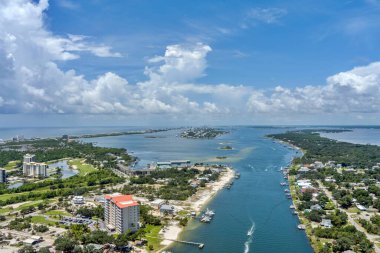 Perdido Key 'deki sahilin havadan görüntüsü.