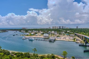 Perdido Key 'deki sahilin havadan görüntüsü.