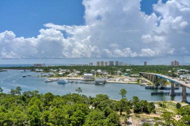 Perdido Key 'deki sahilin havadan görüntüsü.
