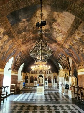 Inside St. Petka Church Belgrade clipart