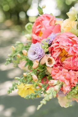 bright colorful summer wedding flowers clipart