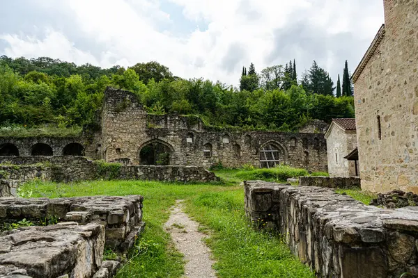 stock image Ruins of medieval Ikalto Academy