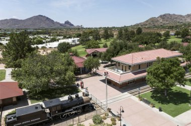 Aerial of McCormick Stillman Railroad Park in Scottsdale, AZ clipart