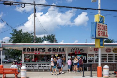 Cenevre 'deki Eddie' s Grill 'in dışı.