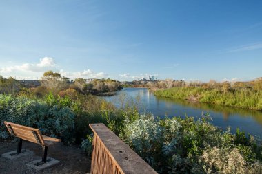 Arka planda St. Thomas görevi olan bataklıklar Yuma, AZ